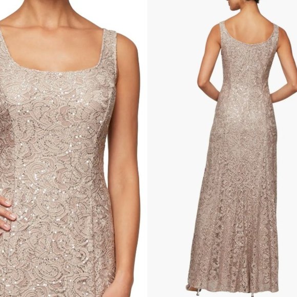 Alex Evenings Women's Two-Piece Set with Long Dress and Jacket, Plus Size 24 - Picture 2 of 6